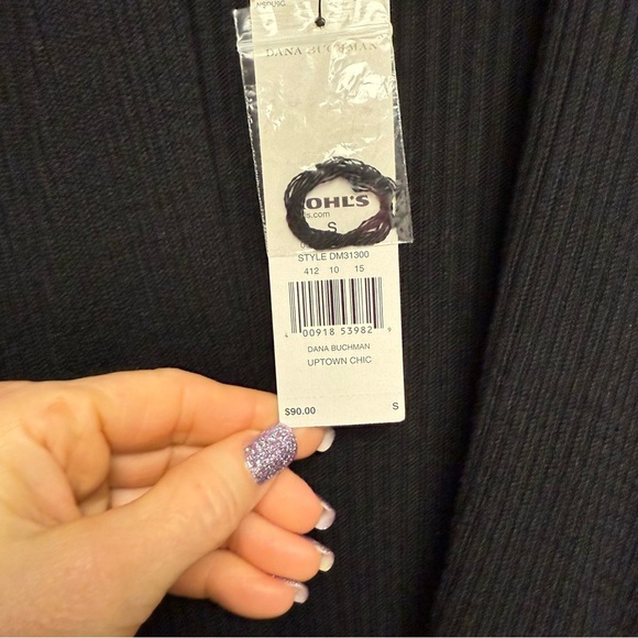 Dana Buchman NWT Small uptown chic  Black Fringe Cardigan longer length - Picture 6 of 7